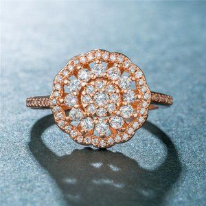 ๐ฅฐBig Flower Hollow Gemstone Zircon Luxury Rings for Women, INDN8019